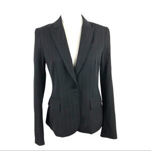 Theory Office Siren Pinstripe Blazer Black Shadow Stripe  Black Officecore